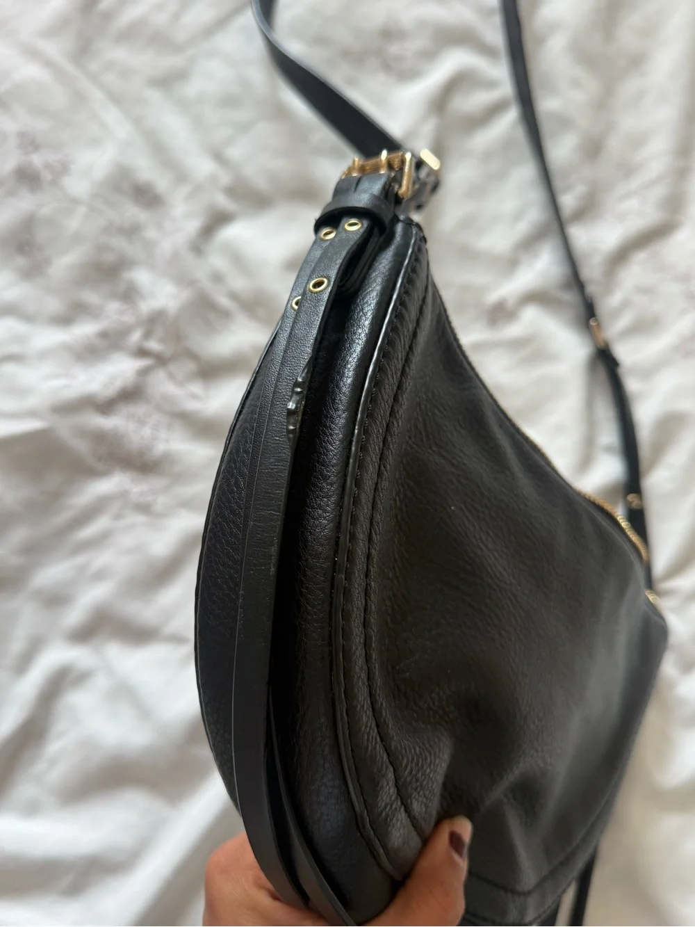 Michael Kors | Camden black pebbled messenger bag